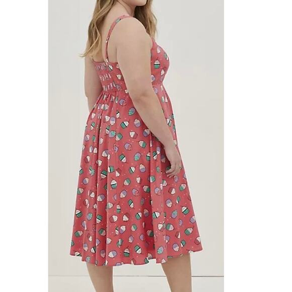 Torrid 2 (2X 18/20)‎ Pin Up Cupcake Print Rockabilly Fit n Flare Dress w/Pockets - Picture 3 of 3